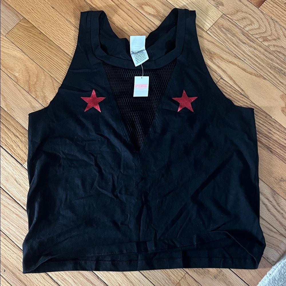 Victoria's Secret PINK Black Mesh Top - Picture 1 of 4